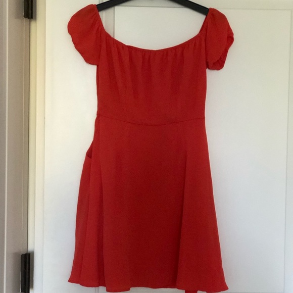 Entro Off Shoulder Orange Dress - Picture 4 of 5